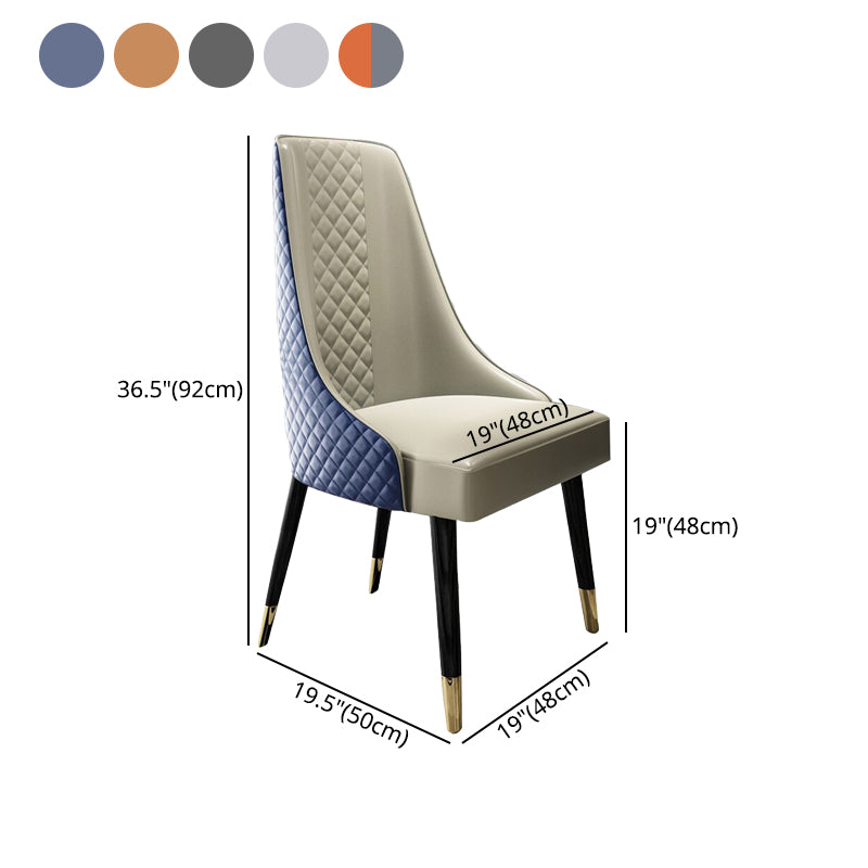 Silla de comedor de estilo moderno, silla auxiliar de madera sin brazos para cocina (juego de 2)