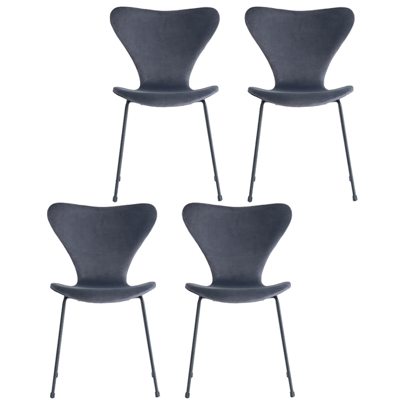 Sillas laterales sin brazos de diseño moderno, tela de lino con respaldo sólido, sillas de comedor