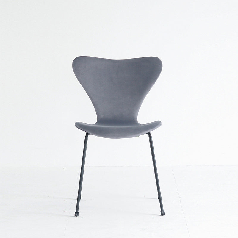Sillas laterales sin brazos de diseño moderno, tela de lino con respaldo sólido, sillas de comedor