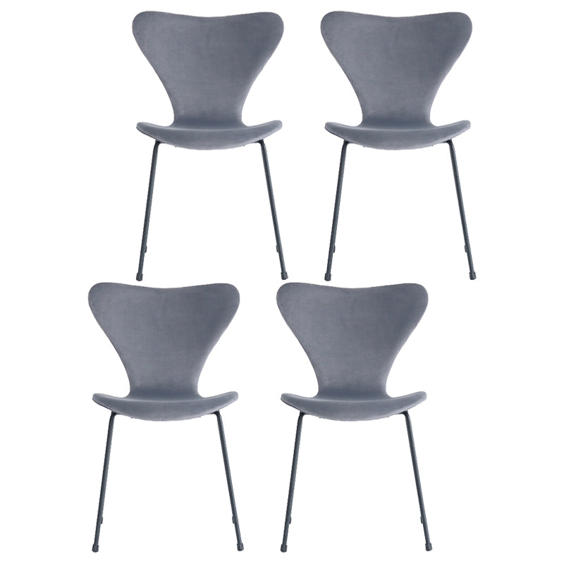 Sillas laterales sin brazos de diseño moderno, tela de lino con respaldo sólido, sillas de comedor
