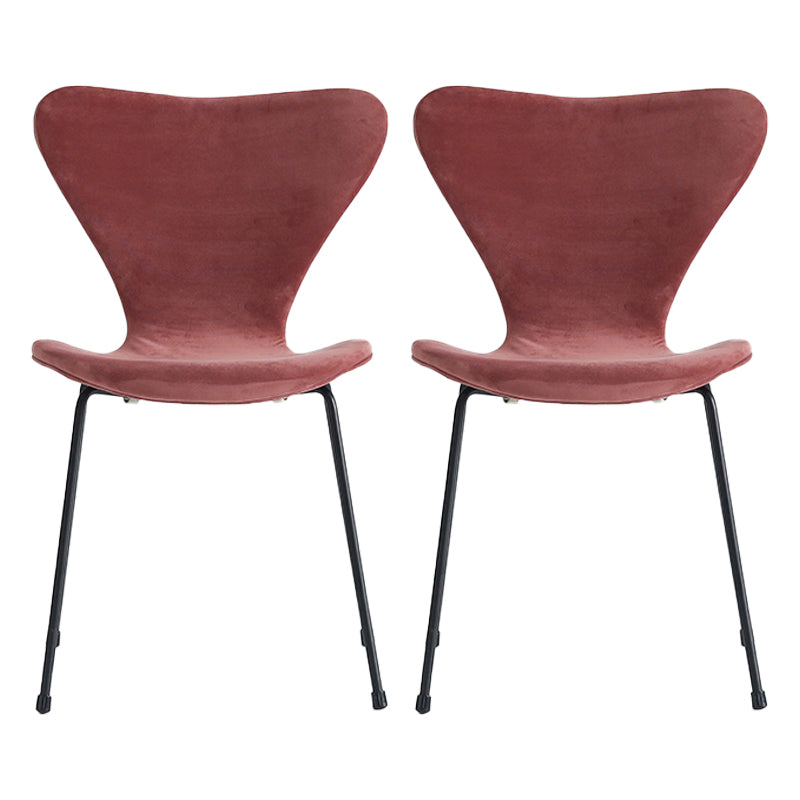 Sillas laterales sin brazos de diseño moderno, tela de lino con respaldo sólido, sillas de comedor