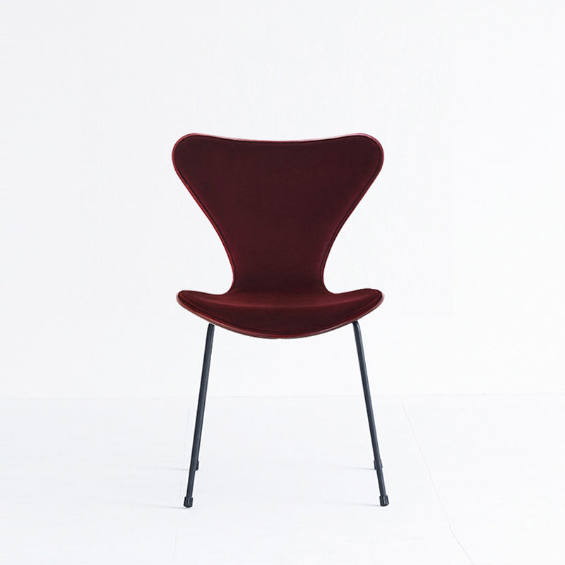 Sillas laterales sin brazos de diseño moderno, tela de lino con respaldo sólido, sillas de comedor