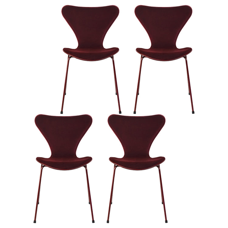 Sillas laterales sin brazos de diseño moderno, tela de lino con respaldo sólido, sillas de comedor