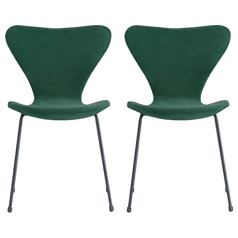 Sillas laterales sin brazos de diseño moderno, tela de lino con respaldo sólido, sillas de comedor