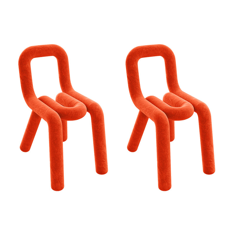 Sillas de comedor estilo moderno Sillas laterales sin brazos con patas de metal para cocina