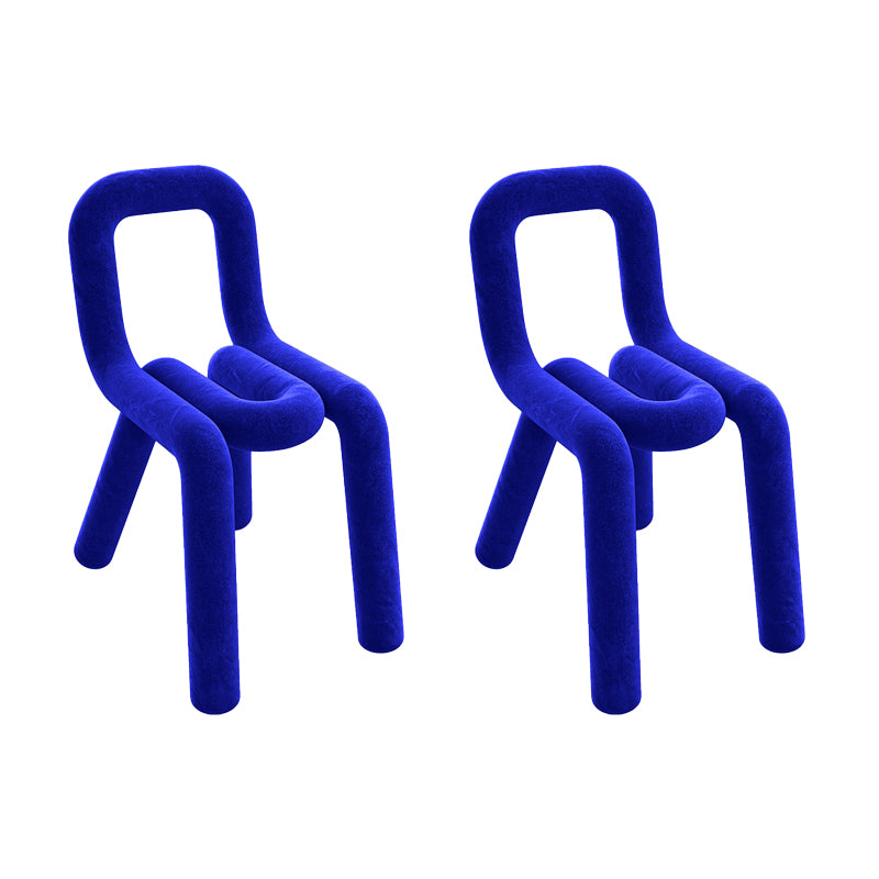 Sillas de comedor estilo moderno Sillas laterales sin brazos con patas de metal para cocina