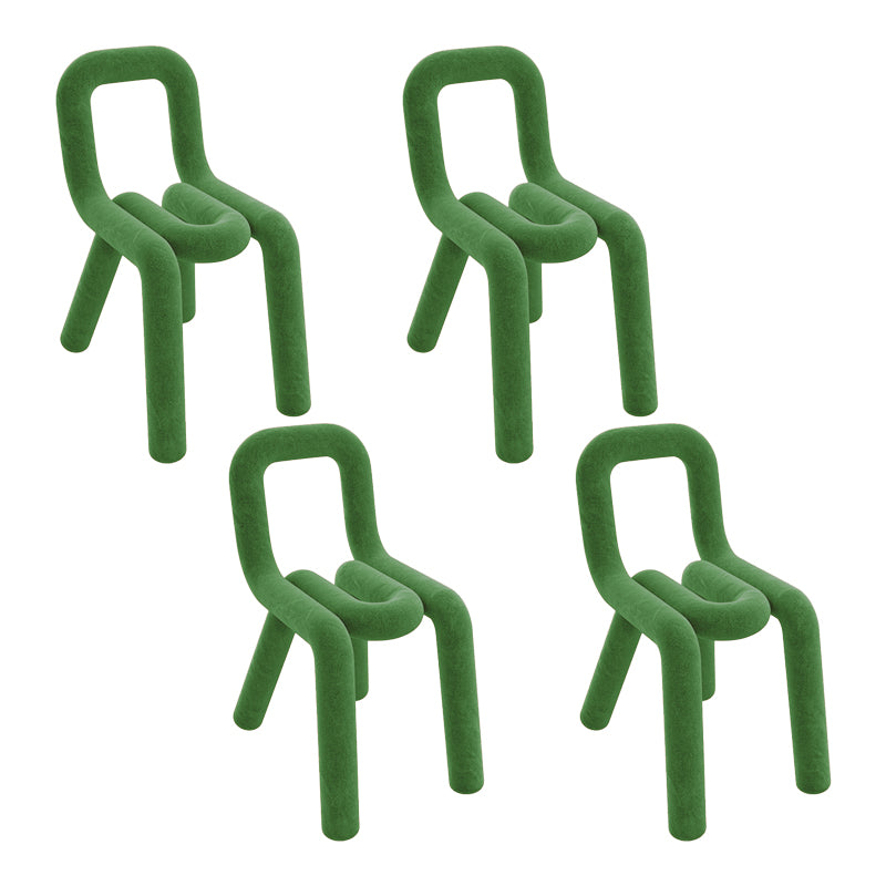 Sillas de comedor estilo moderno Sillas laterales sin brazos con patas de metal para cocina