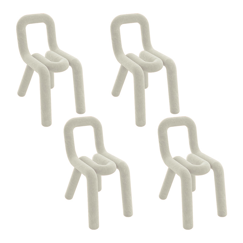 Sillas de comedor estilo moderno Sillas laterales sin brazos con patas de metal para cocina