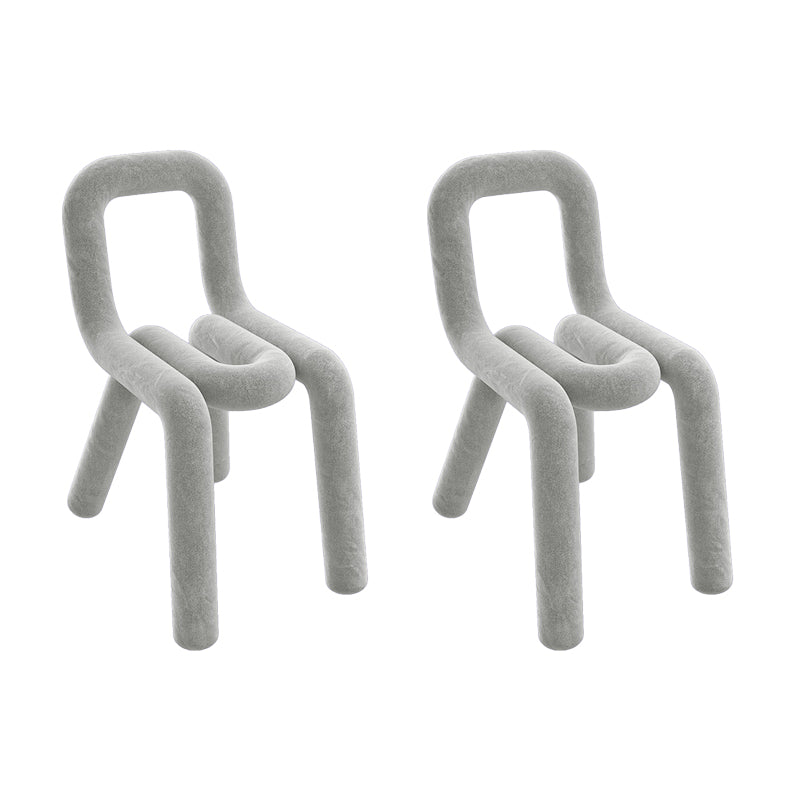 Sillas de comedor estilo moderno Sillas laterales sin brazos con patas de metal para cocina