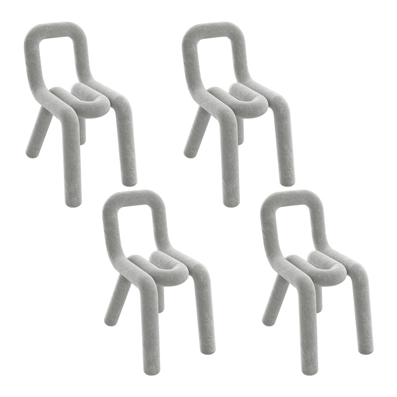 Sillas de comedor estilo moderno Sillas laterales sin brazos con patas de metal para cocina