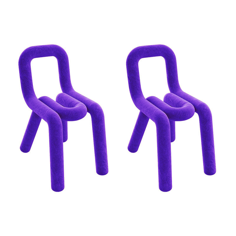 Sillas de comedor estilo moderno Sillas laterales sin brazos con patas de metal para cocina