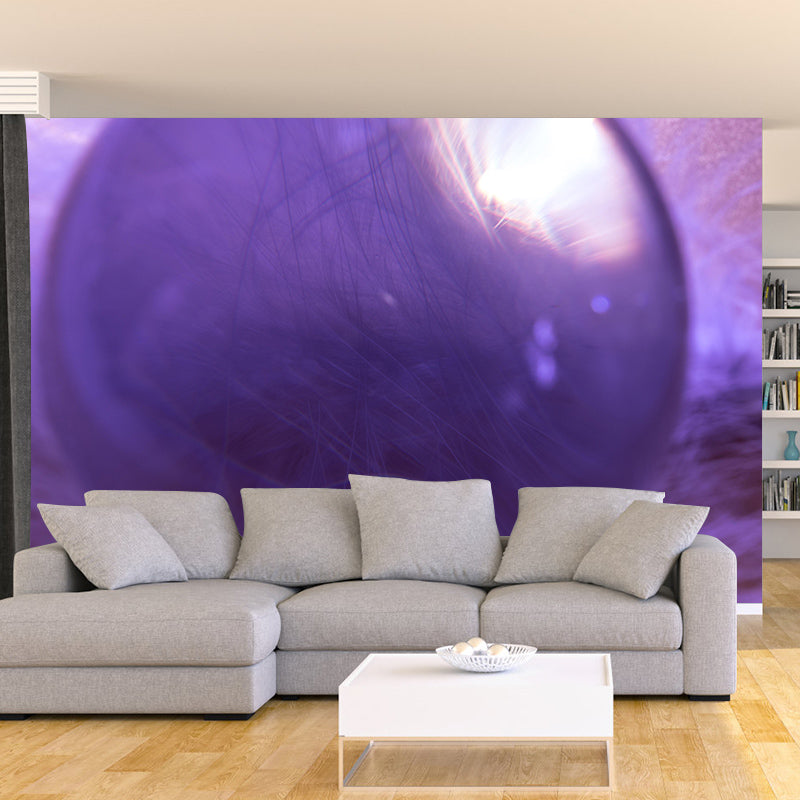 Light Color Feather Wall Mural Modern Style Mildew Resistant for Dining Room