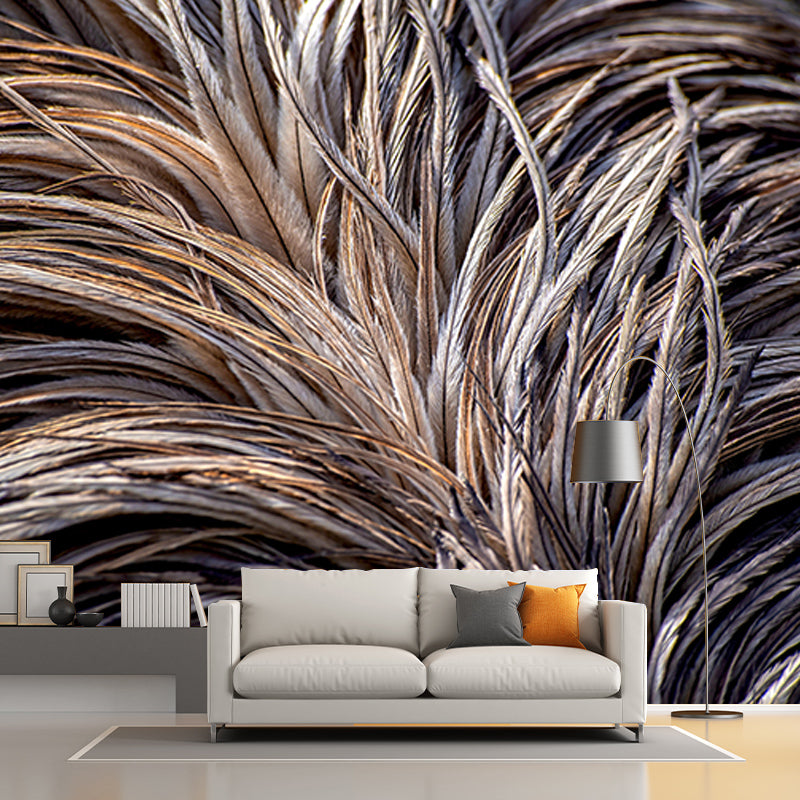 Beautiful Feather Wall Mural Modern Style Mildew Resistant for Bedroom