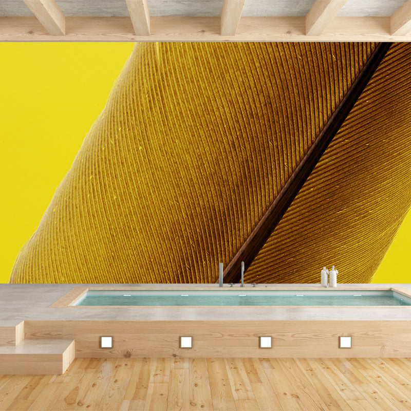 Light Bird Feather Wall Mural Modern Style Mildew Resistant for Wall Decor