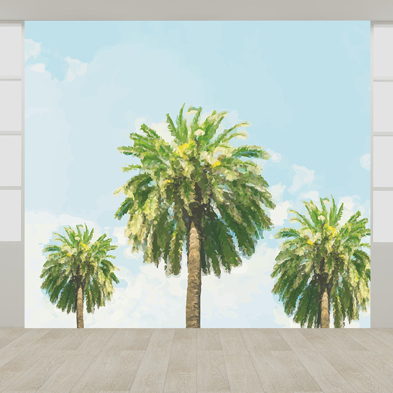 Tropical Plants Mural Tropical Style Mildew Resistant for Meeting Room