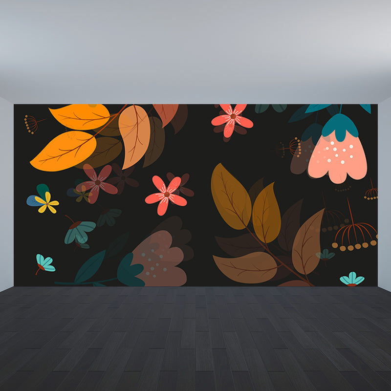 Tropical Plants Wall Mural Tropical Style Mildew Resistant for Reading Room