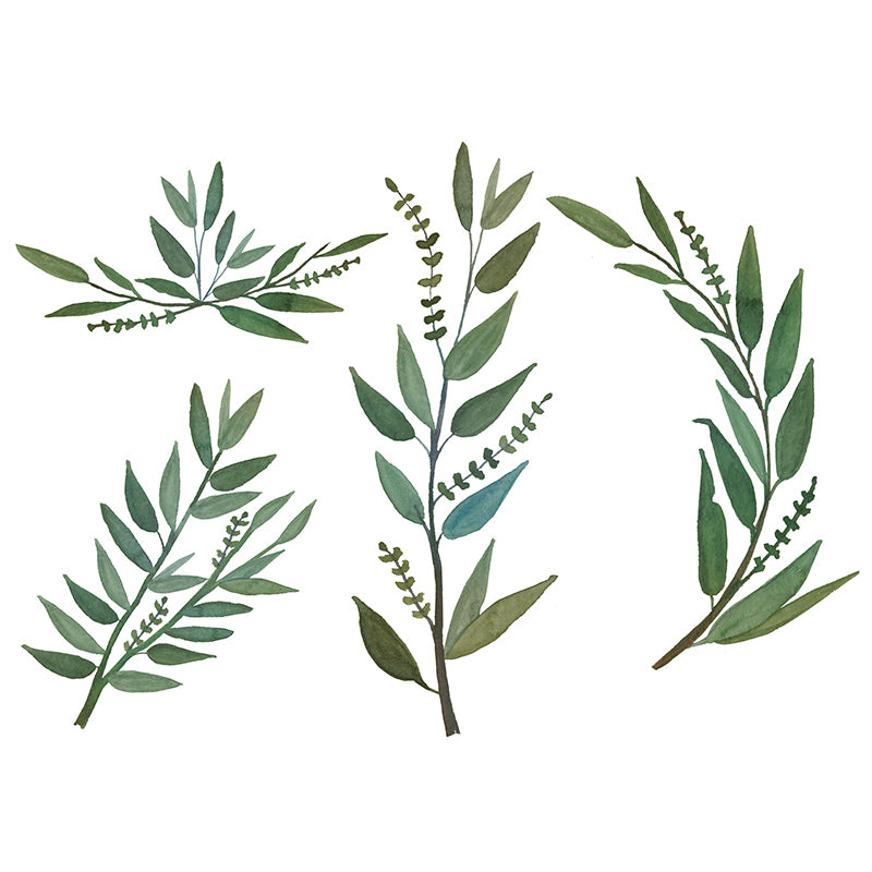 Environment Friendly Tropical Plants Mural Mildew Resistant for Sleeping Room