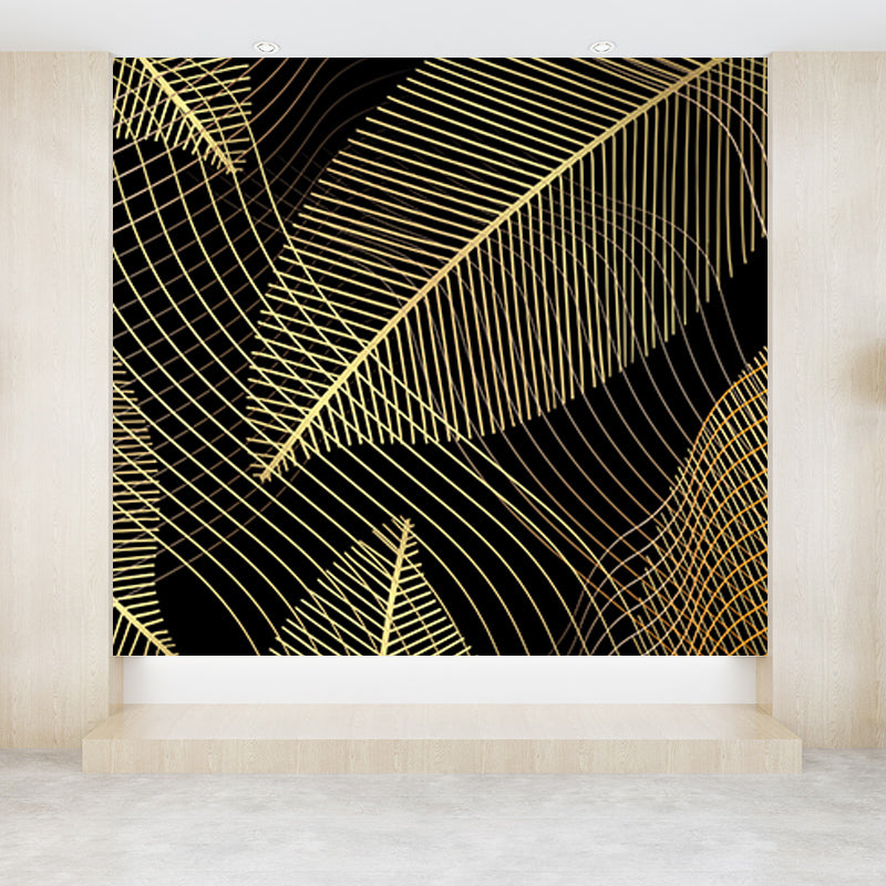 Environment Friendly Tropical Plants Mural Mildew Resistant for Sleeping Room