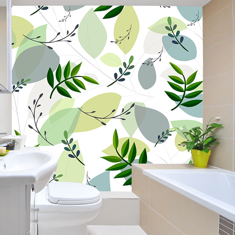 Tropical Plants Wall Mural Tropical Style Mildew Resistant for Sleeping Room