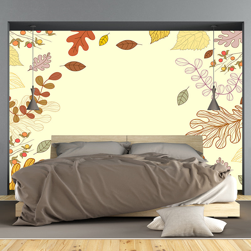 Tropical Plants Wall Mural Tropical Style Mildew Resistant for Sitting Room