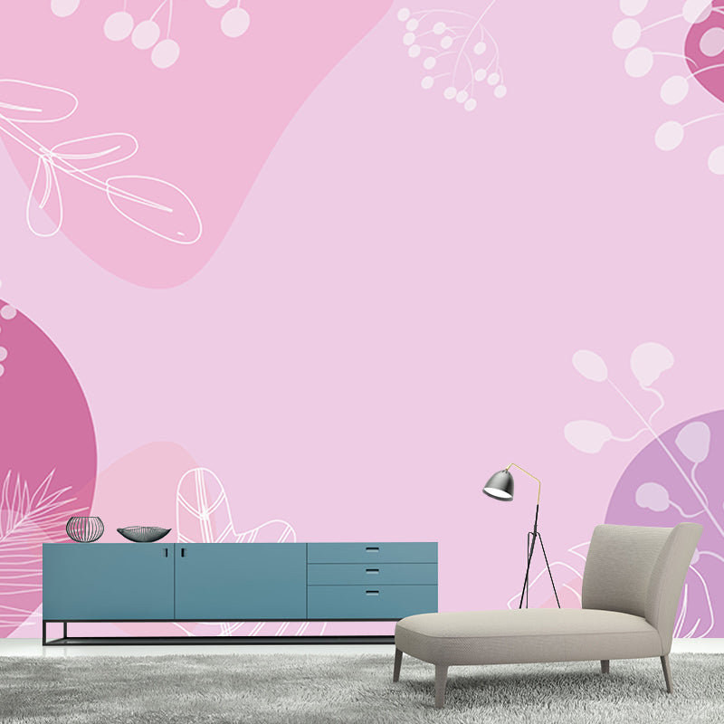 Tropical Plants Wall Mural Tropical Style Mildew Resistant for Sitting Room