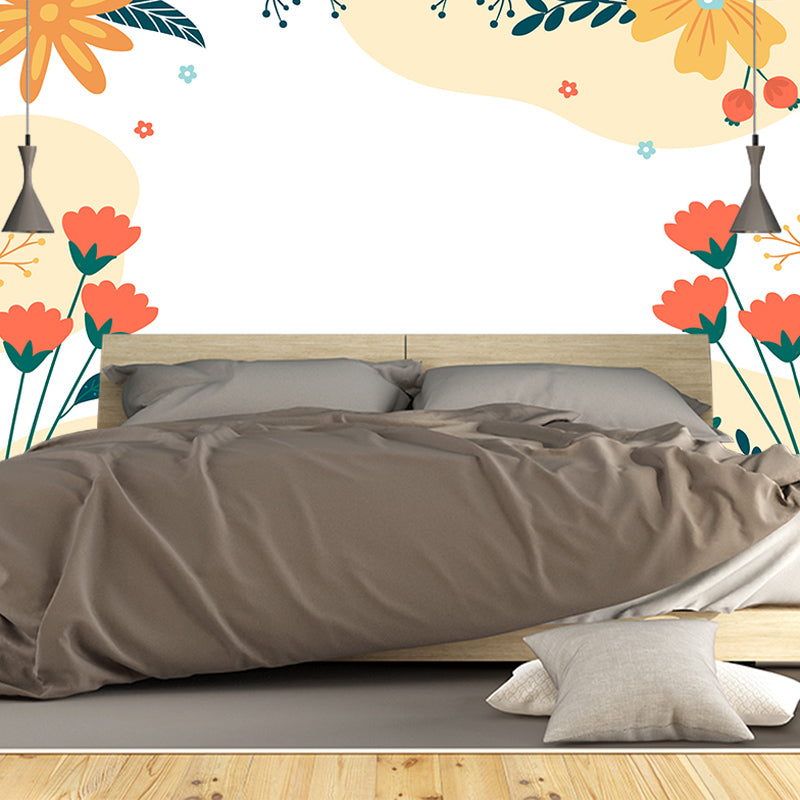 Customized Tropical Plants Mural Tropical Style Mildew Resistant for Dining Room