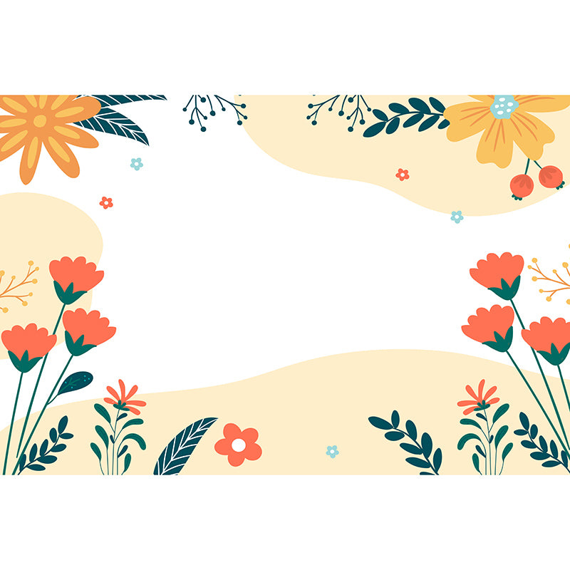 Customized Tropical Plants Mural Tropical Style Mildew Resistant for Dining Room