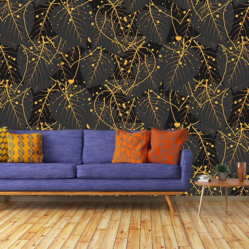 Tropical Plants Wall Mural Mildew Resistant for Sitting Room