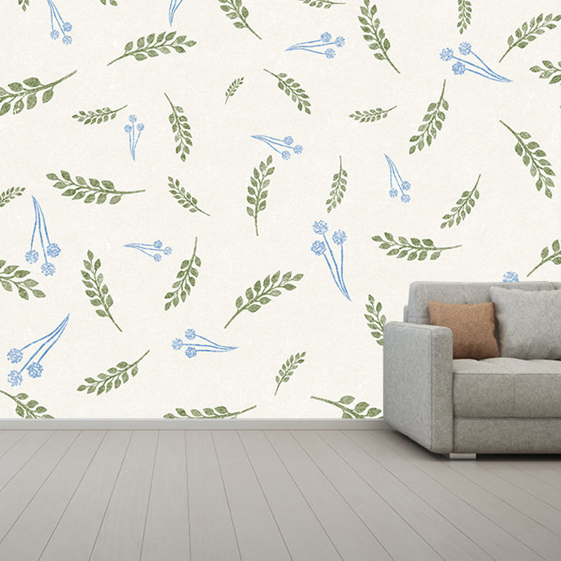 Tropical Plants Wall Mural Mildew Resistant for Sitting Room