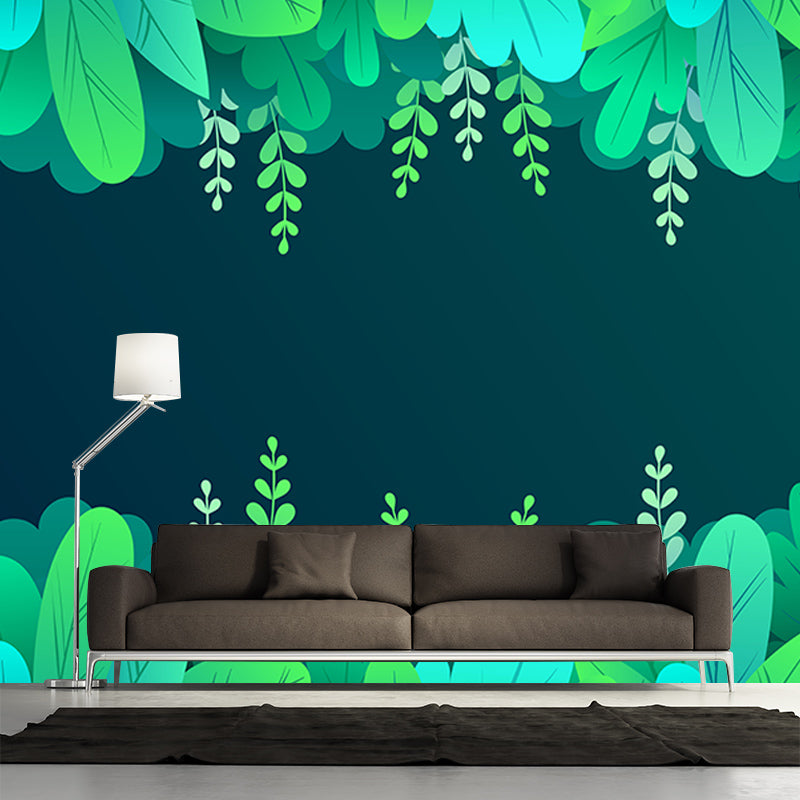 Illustration Tropical Plants Mural Tropical Style Mildew Resistant for Bedroom