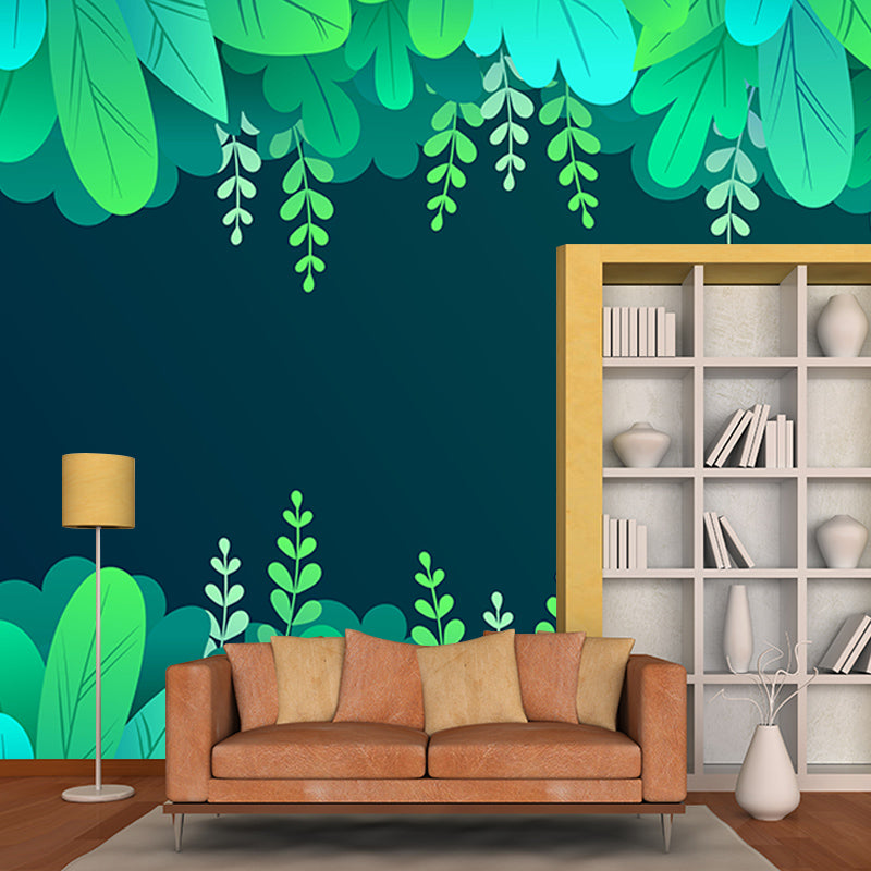 Illustration Tropical Plants Mural Tropical Style Mildew Resistant for Bedroom