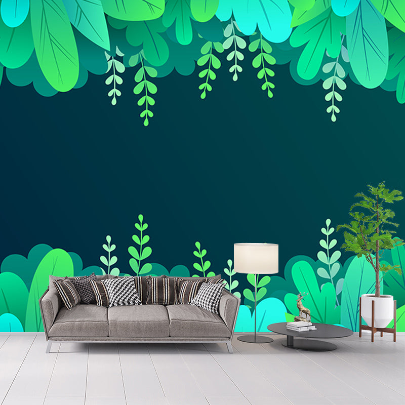 Illustration Tropical Plants Mural Tropical Style Mildew Resistant for Bedroom