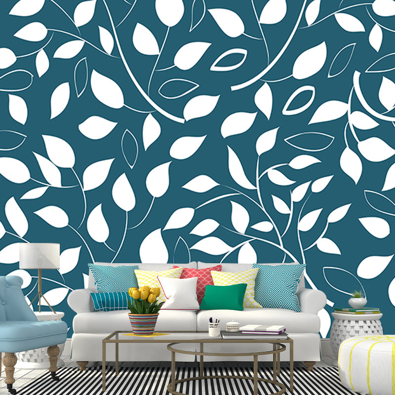 Plants Wall Mural Tropical Style Mildew Resistant for Home Decor