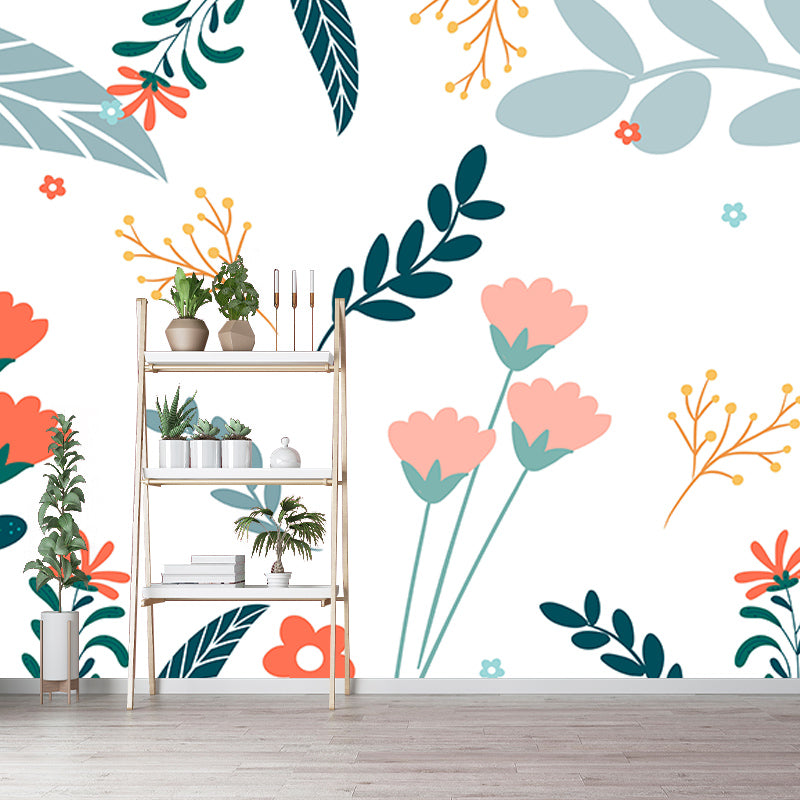 Tropical Plants Wall Mural Tropical Style Mildew Resistant for Wall Decor