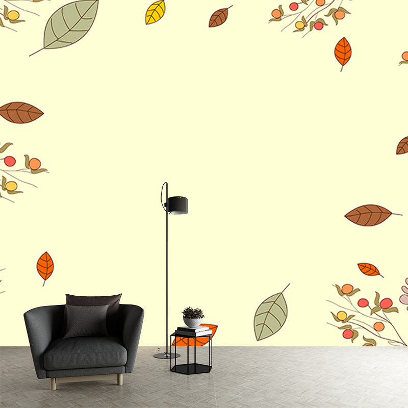 Tropical Plants Wall Mural Tropical Style Mildew Resistant for Wall Decor