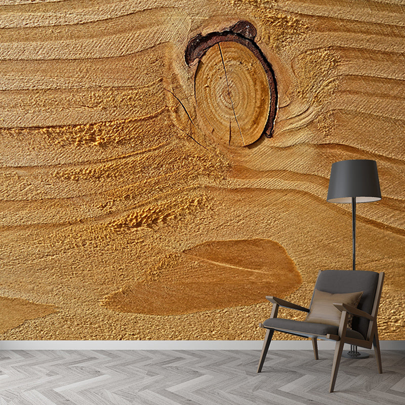 Horizontal Photography Wood Texture Mural Industrial Style for Sleeping Room