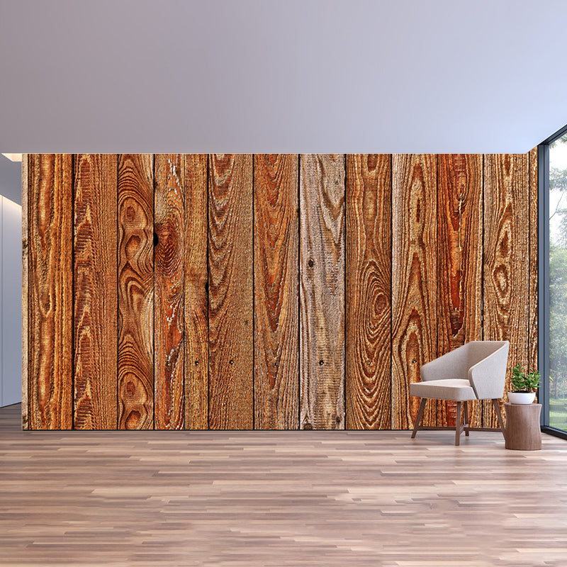 Wood Texture Wall Mural Industrial Style Mildew Resistant for Reading Room