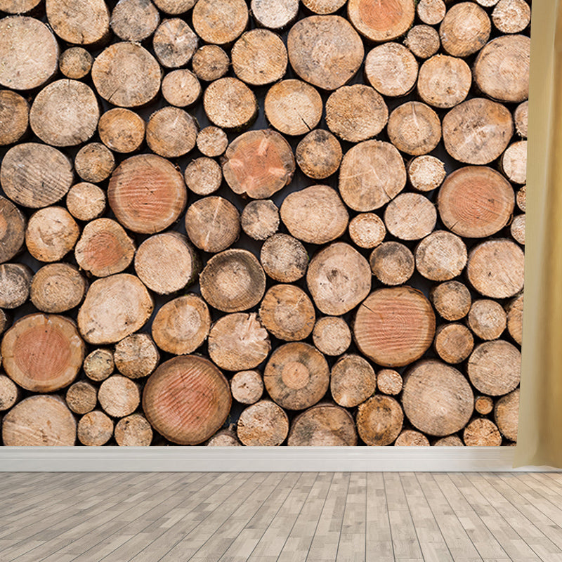 Industrial Wood Texture Wall Mural Mildew Resistant for Sleeping Room