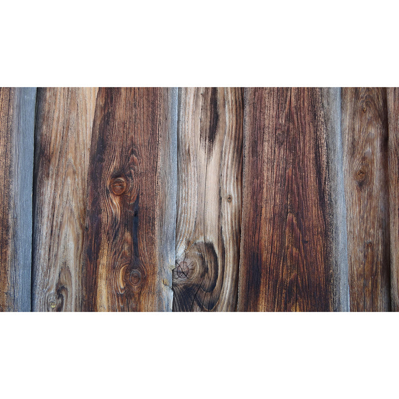 Wood Texture Wall Mural Industrial Style Mildew Resistant for Dining Room