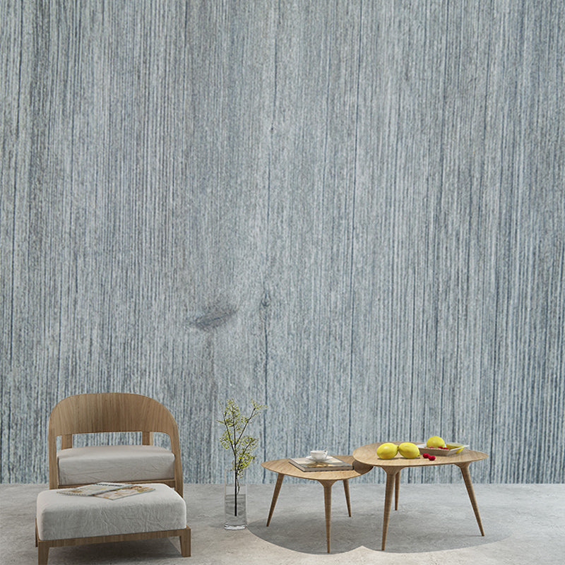 Mildew Resistant Wood Texture Mural Industrial Style for Sitting Room