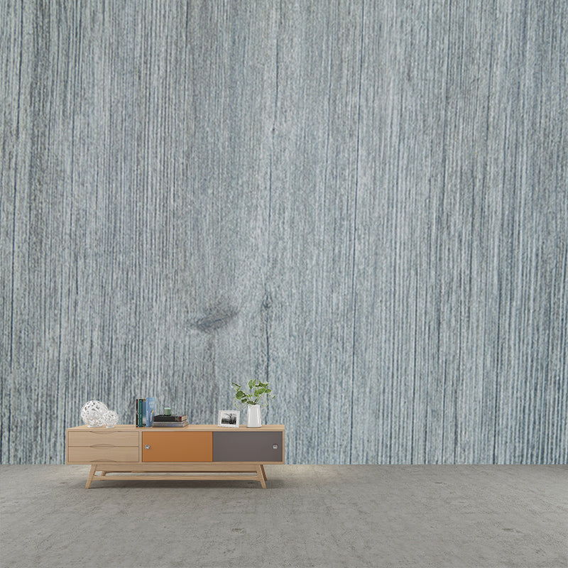 Mildew Resistant Wood Texture Mural Industrial Style for Sitting Room