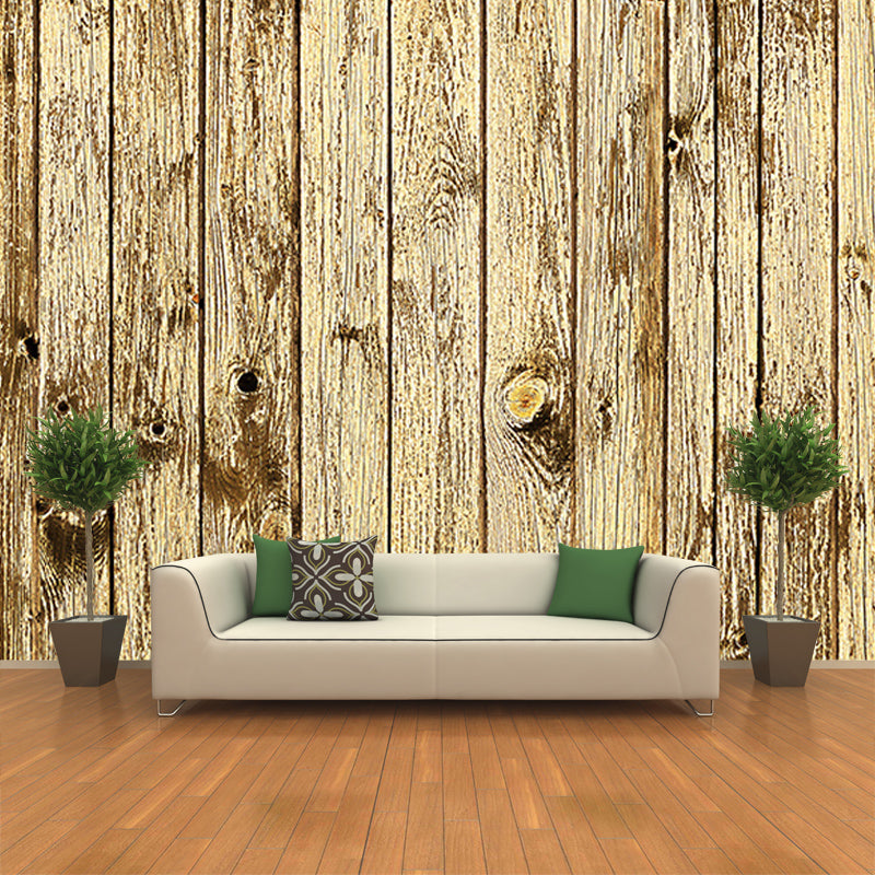 Wood Texture Wall Mural Industrial Style Mildew Resistant for Living Room