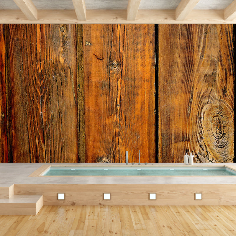 Customized Wood Texture Wall Mural Industrial Style Mildew Resistant for Bathroom