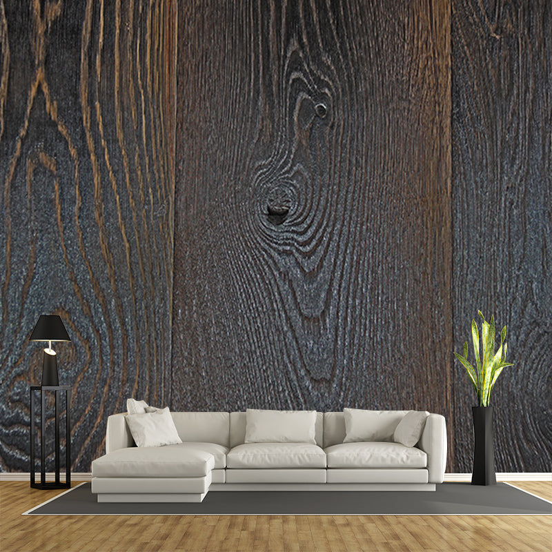 Wood Texture Wall Mural Industrial Style Mildew Resistant Wall Covering