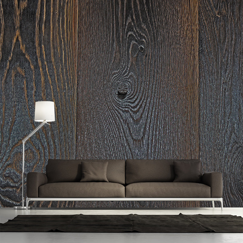 Wood Texture Wall Mural Industrial Style Mildew Resistant Wall Covering