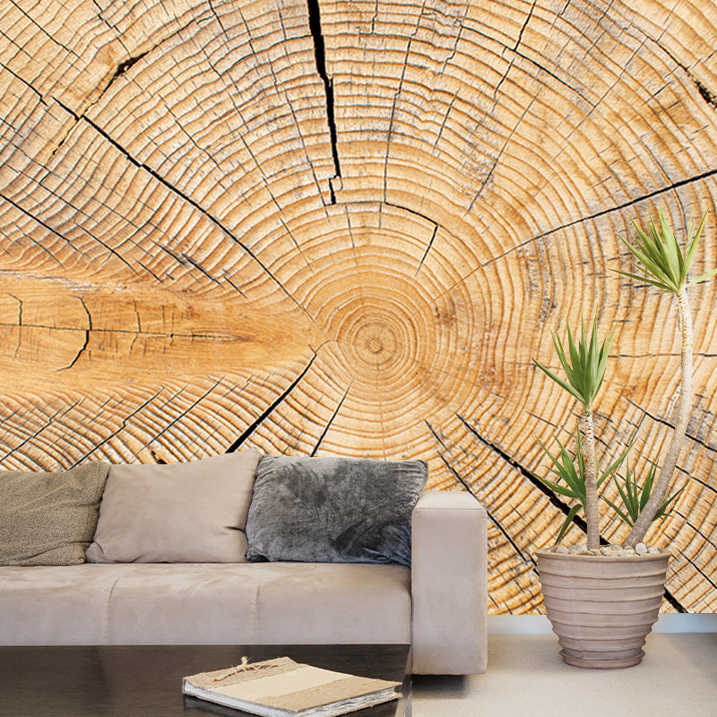 Wood Texture Wall Mural Industrial Style Mildew Resistant Wall Covering