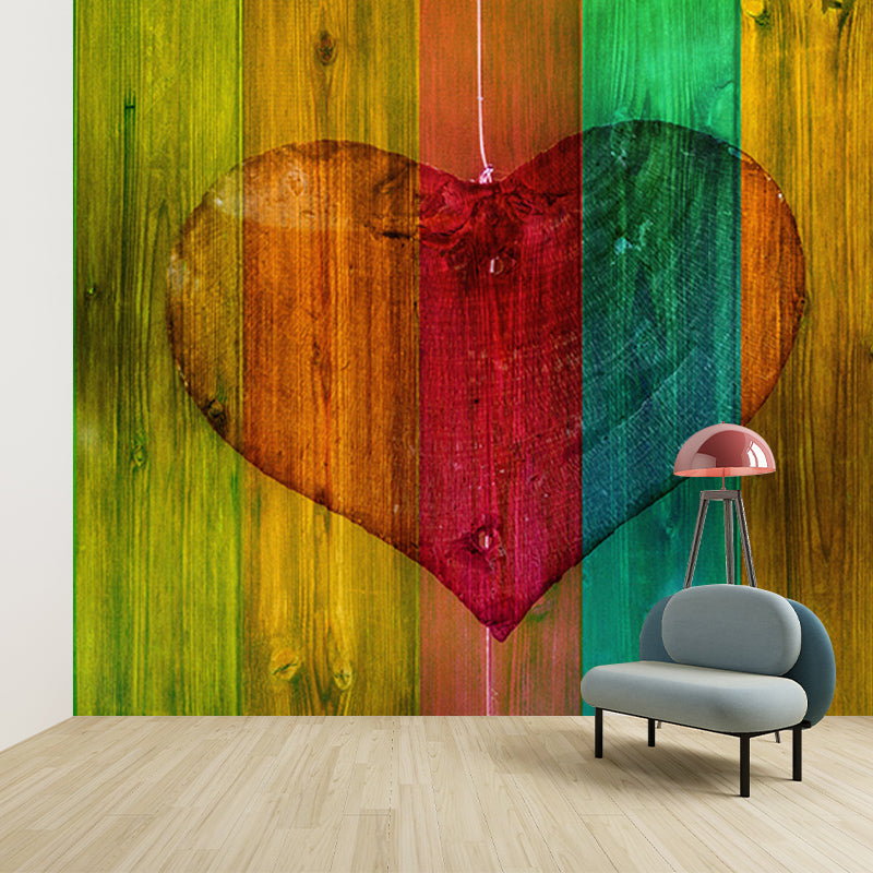 Wood Texture Wall Mural Industrial Style Mildew Resistant for Wall Decor