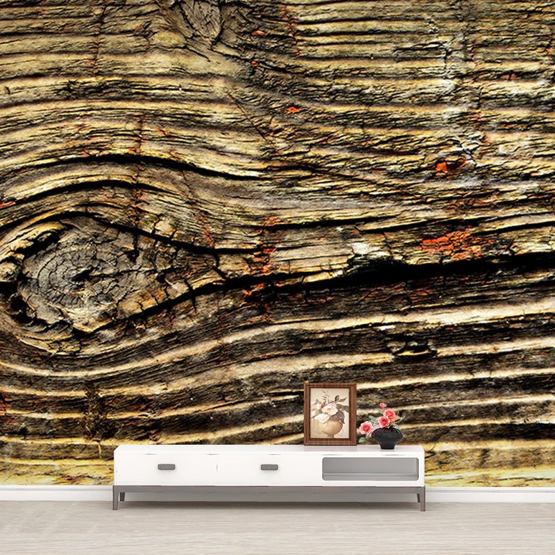 Wood Texture Wall Mural Industrial Style Mildew Resistant for Wall Decor