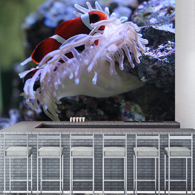 Sea Creature Wall Mural Modern Style Mildew Resistant for Living Room