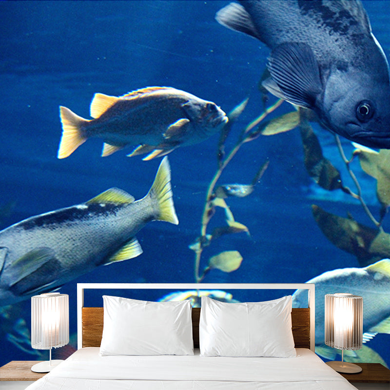 Sea Creature Wall Mural Modern Style Mildew Resistant for Living Room